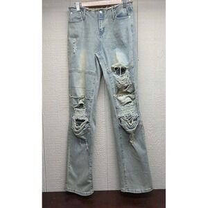 Sumwon Thrashed Jeans 29"x34 Unisex NWT 90s Grunge 70s Punk Edgy
